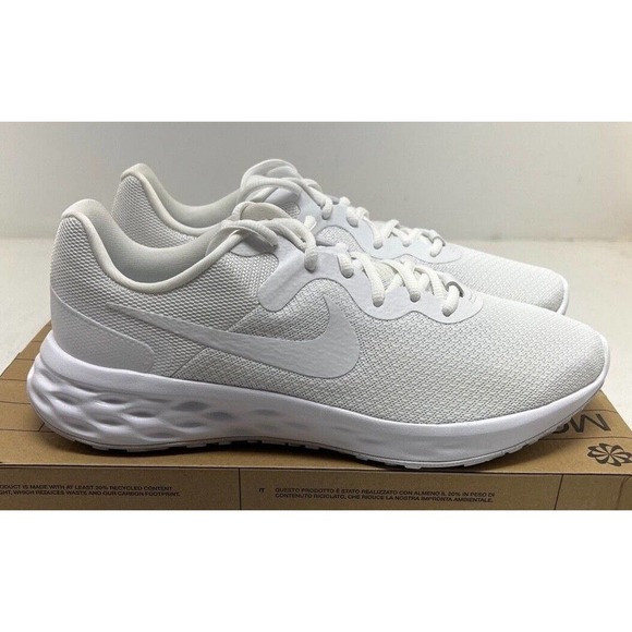 Men Nike Revolution 6 NN White Low Top Sneakers Athletic Running Shoe DC3728-102